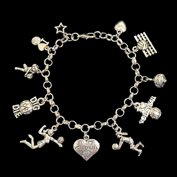 Volleyball Charm Bracelet - Picture 1 of 10